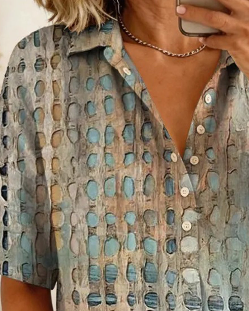 ANNE™ – Painted Spot Button Blouse