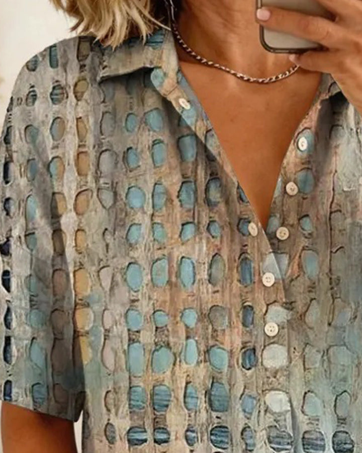 ANNE™ – Painted Spot Button Blouse