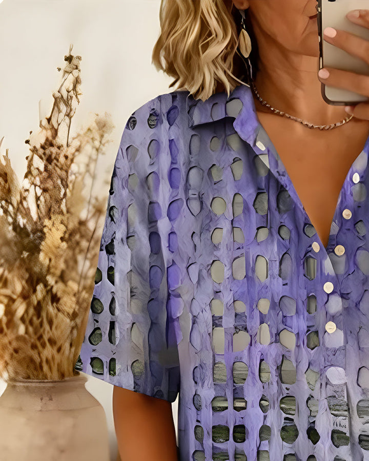 ANNE™ – Painted Spot Button Blouse