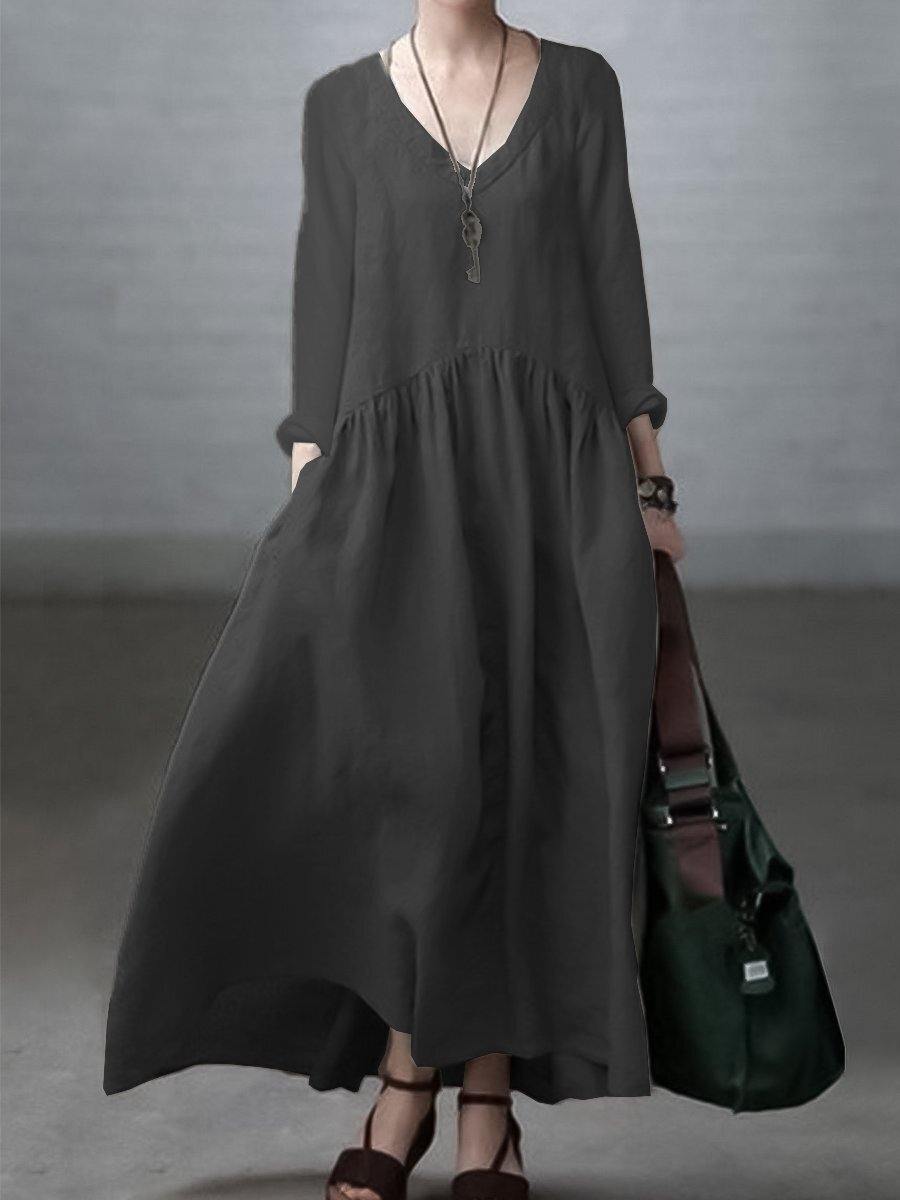 CLARA™ - Relaxed Cotton-Linen Maxi Dress