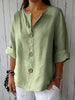 ELOISE™ – Relaxed Linen-Feel Button Blouse