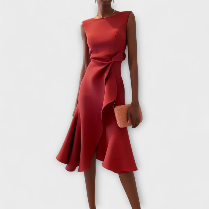 MARISSA™ – Elegant Wrap-Style Sleeveless Dress