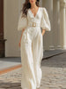 Isabella V-neck Lantern Sleeve Jumpsuit