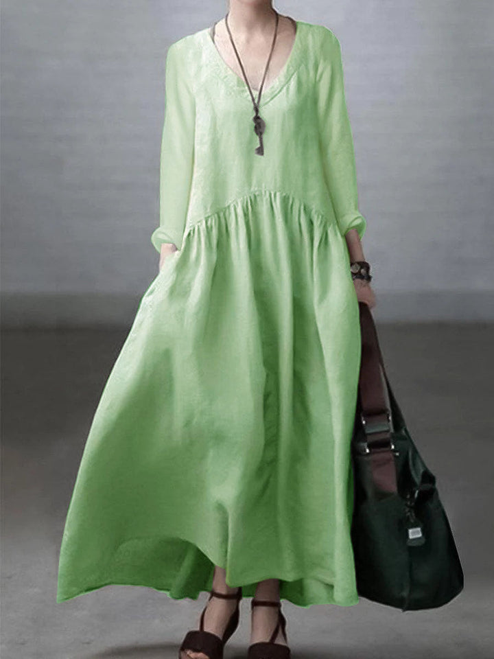 CLARA™ - Relaxed Cotton-Linen Maxi Dress