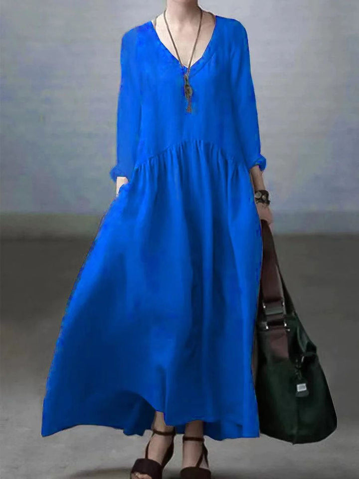 CLARA™ - Relaxed Cotton-Linen Maxi Dress