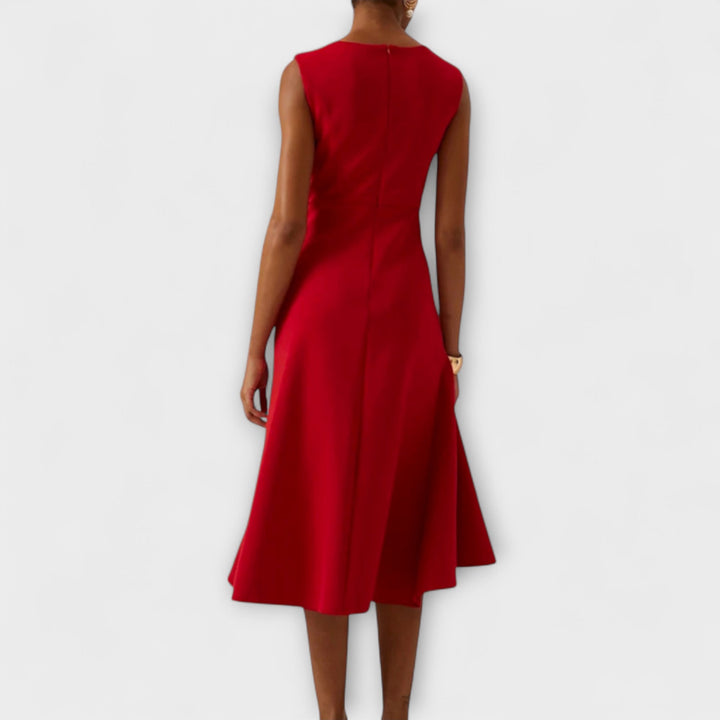 MARISSA™ – Elegant Wrap-Style Sleeveless Dress