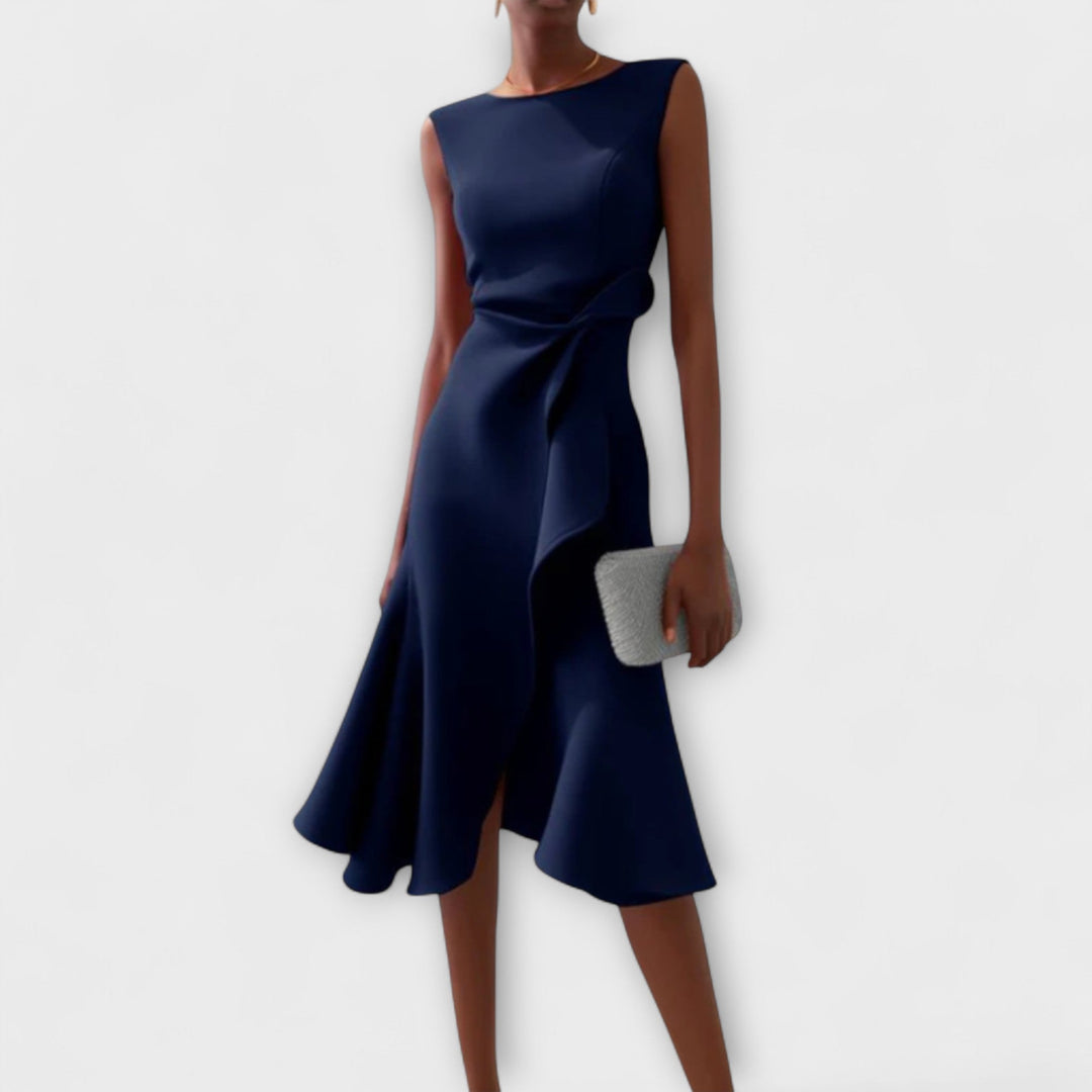 MARISSA™ – Elegant Wrap-Style Sleeveless Dress