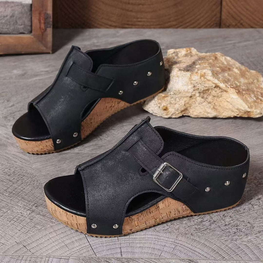 Audrey™ | Peep-Toe Wedge Sandals
