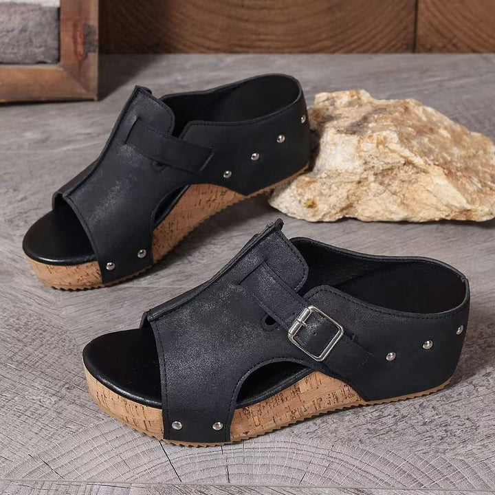 Audrey™ | Peep-Toe Wedge Sandals