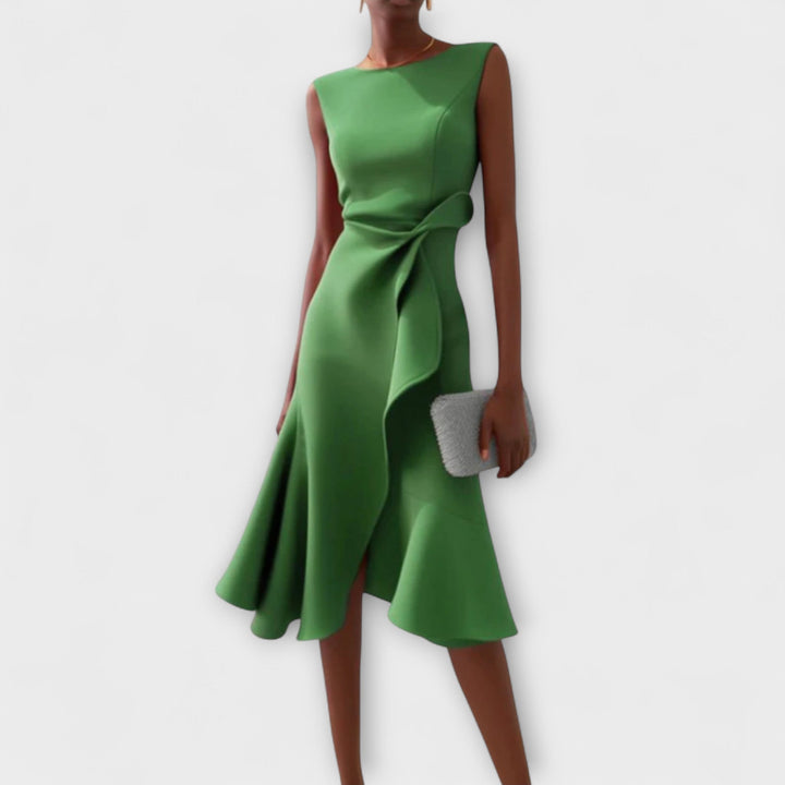 MARISSA™ – Elegant Wrap-Style Sleeveless Dress