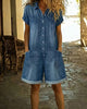 ROXANE™ – Short-Sleeve Denim Jumpsuit