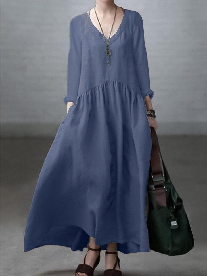 CLARA™ - Relaxed Cotton-Linen Maxi Dress