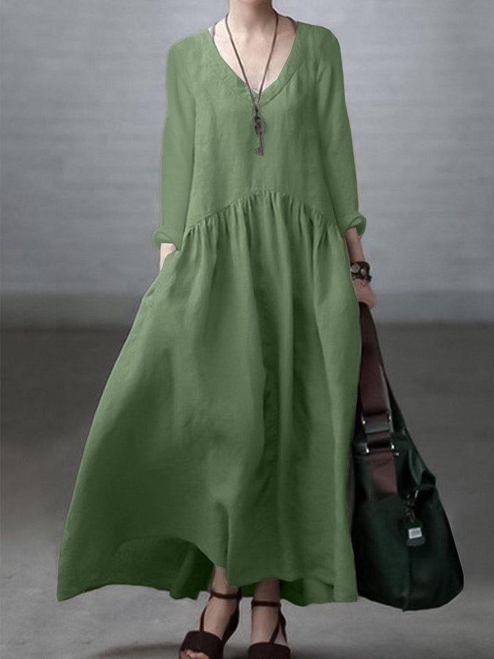 CLARA™ - Relaxed Cotton-Linen Maxi Dress