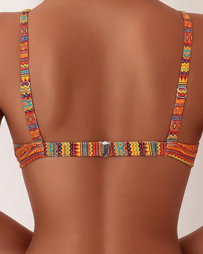 Striped Print Two-Piece Swimsuit