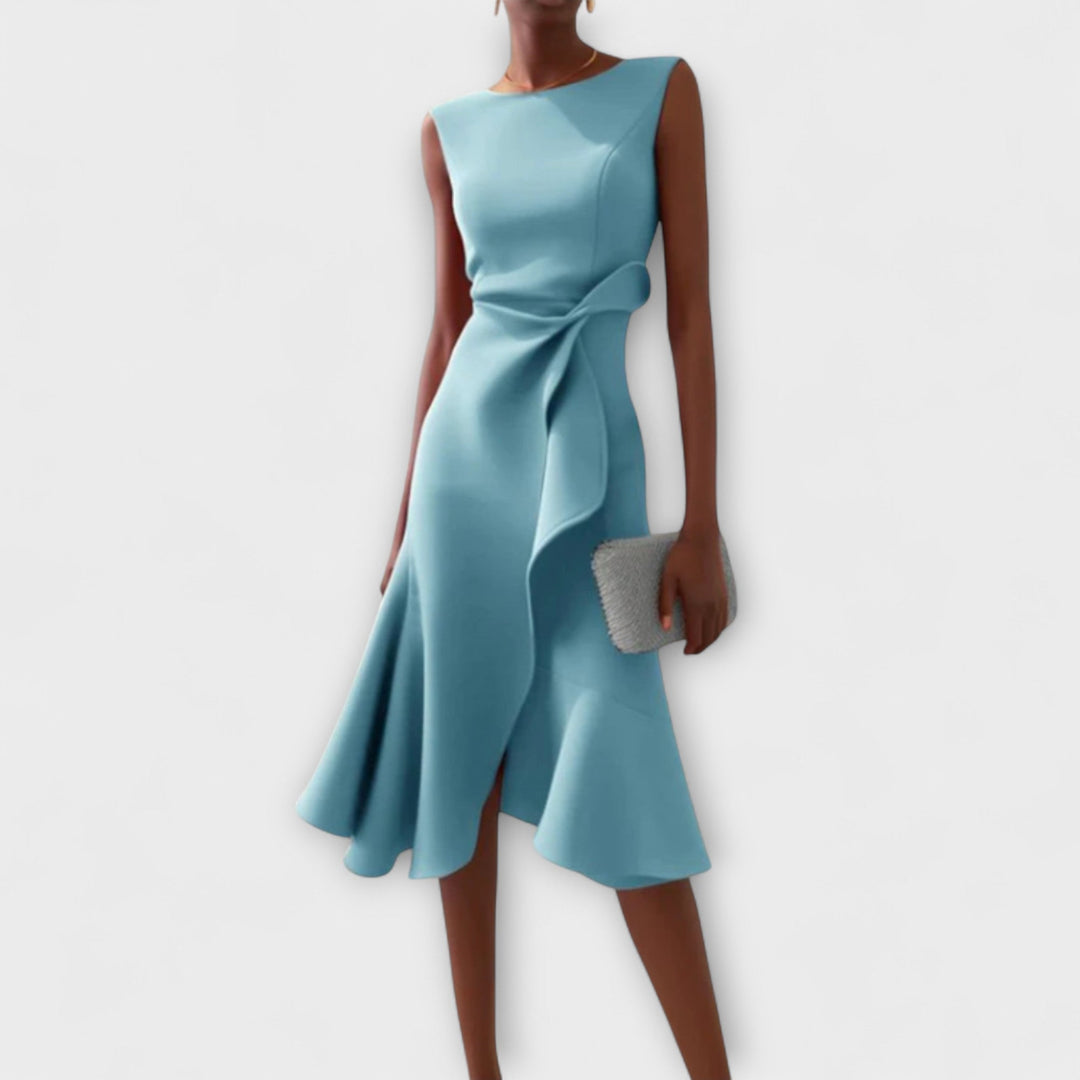 MARISSA™ – Elegant Wrap-Style Sleeveless Dress