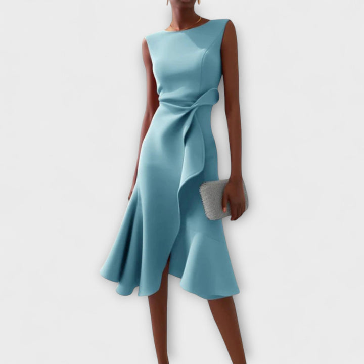 MARISSA™ – Elegant Wrap-Style Sleeveless Dress
