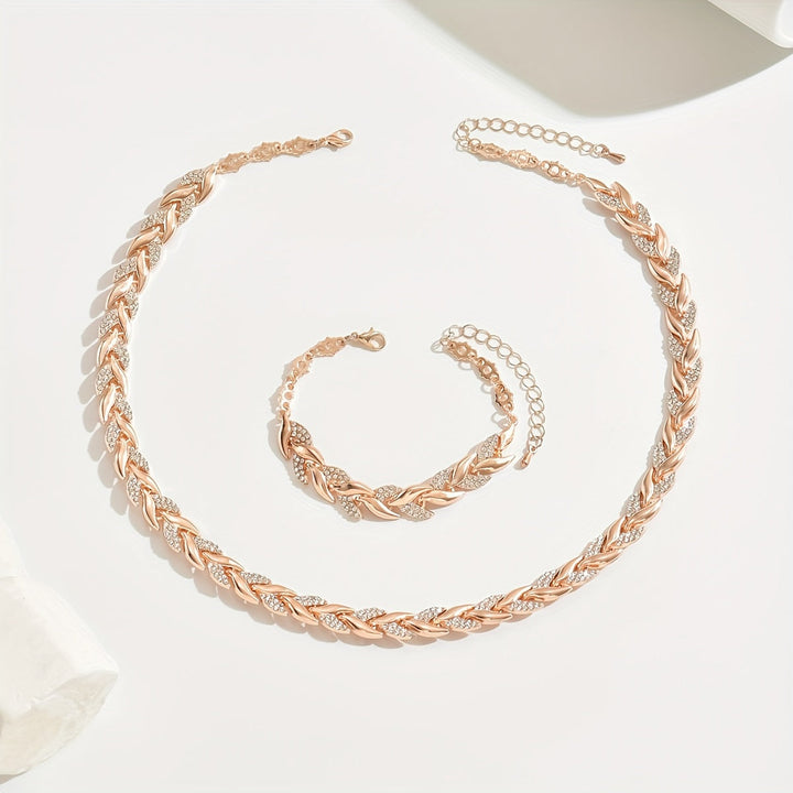 LISETTE™ – Handcrafted Leaf Chain Jewellery Set