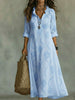 VIVIENNE™ – Vintage Floral Ruffle Collar Maxi Dress