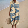 Marseille | Long Dress with Sardine Print