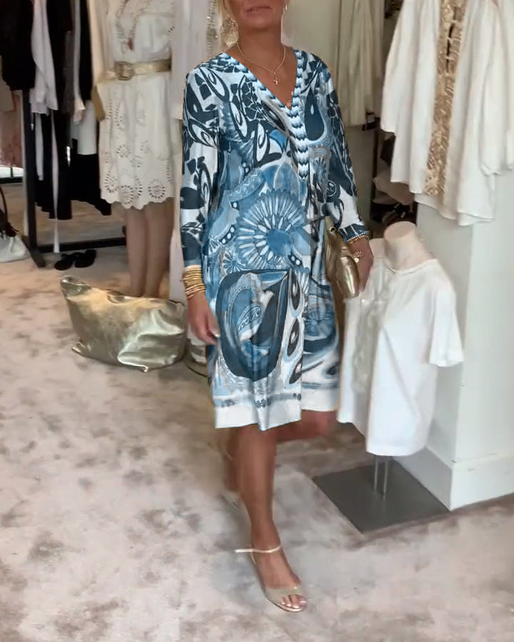 THEA™ – Relaxed Retro Print Shift Dress