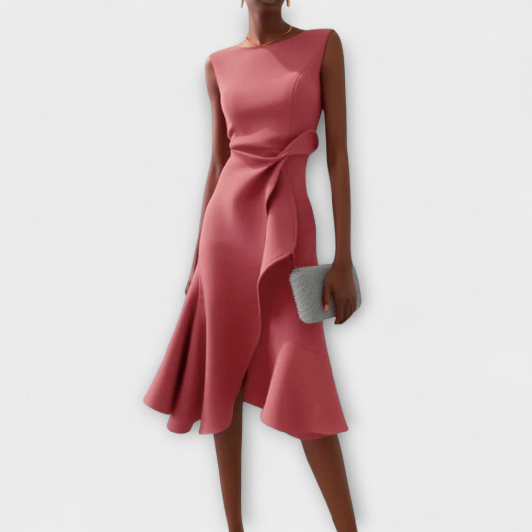 MARISSA™ – Elegant Wrap-Style Sleeveless Dress
