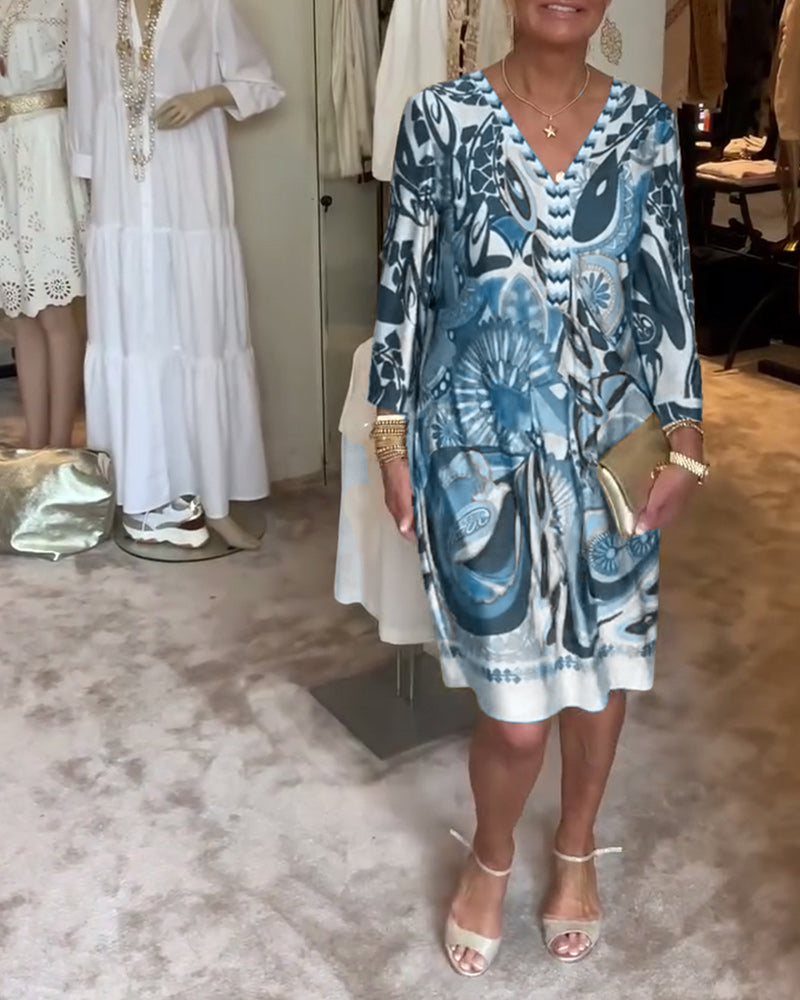 THEA™ – Relaxed Retro Print Shift Dress