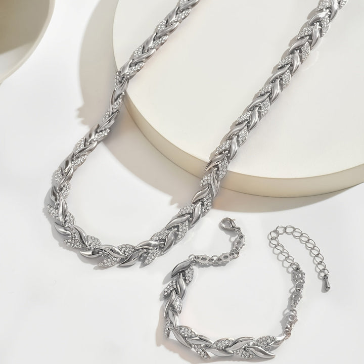 LISETTE™ – Handcrafted Leaf Chain Jewellery Set