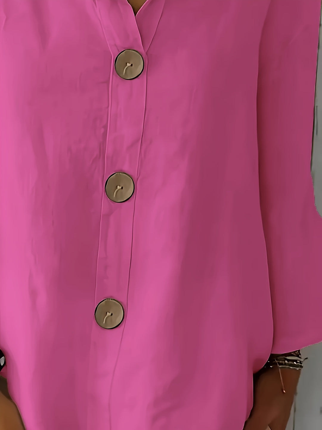 ELOISE™ – Relaxed Linen-Feel Button Blouse