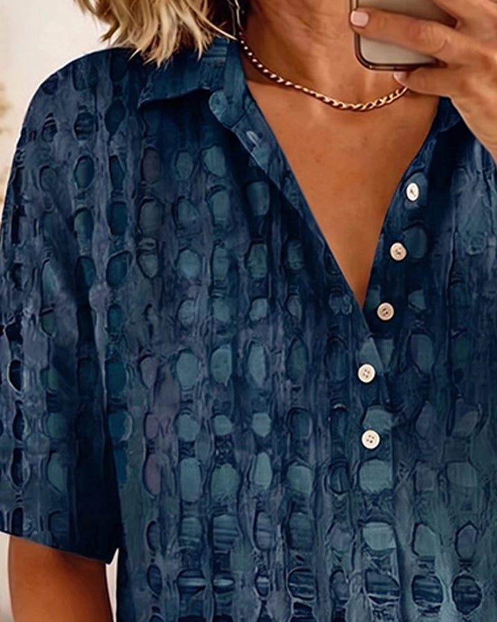 ANNE™ – Painted Spot Button Blouse