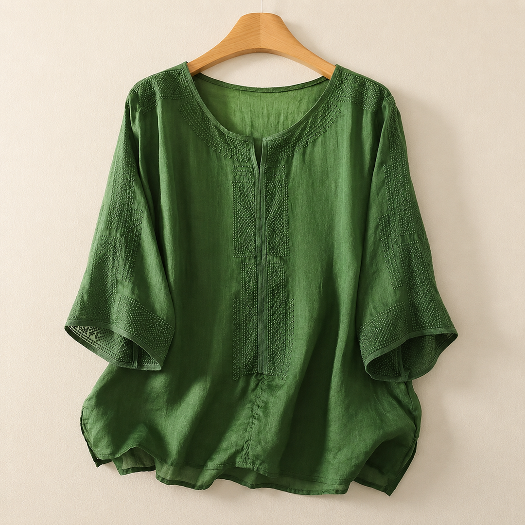 CELINE™ – Cotton Linen Blouse