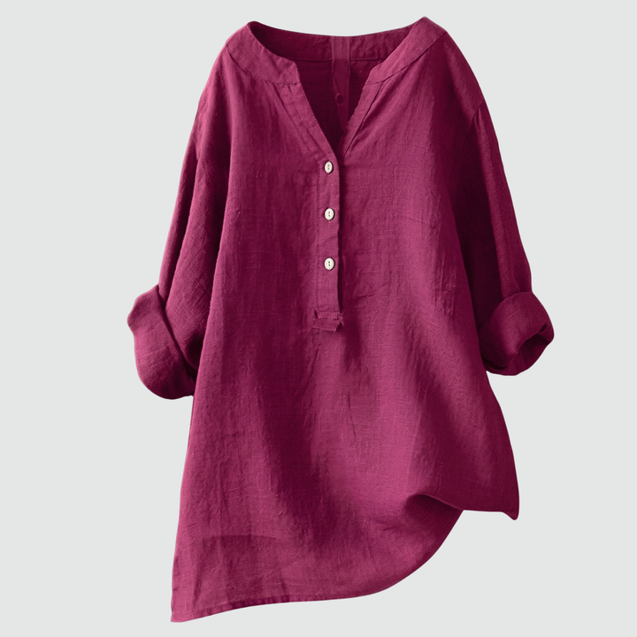 CLAIRE™ – Relaxed Linen-Feel Blouse