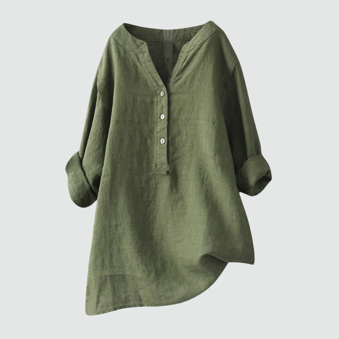 CLAIRE™ – Relaxed Linen-Feel Blouse