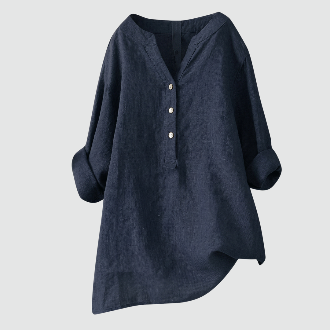 CLAIRE™ – Relaxed Linen-Feel Blouse