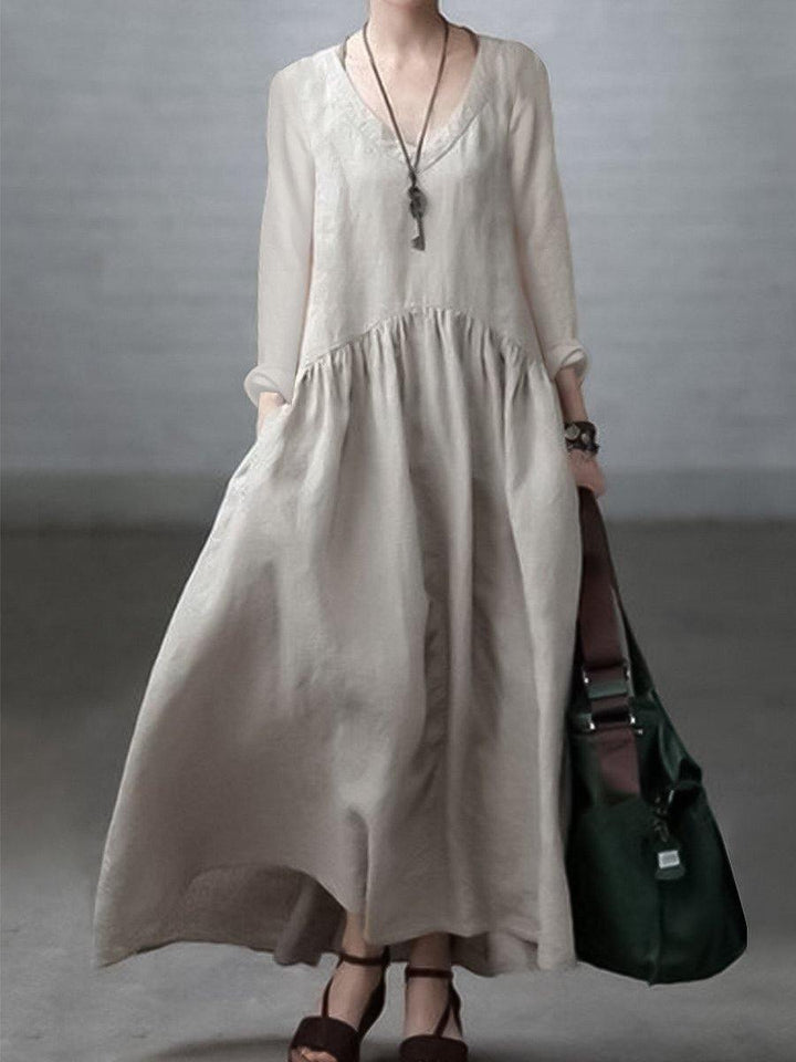 CLARA™ - Relaxed Cotton-Linen Maxi Dress