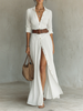 Vivienne™ | Elegant Linen Maxi Dress