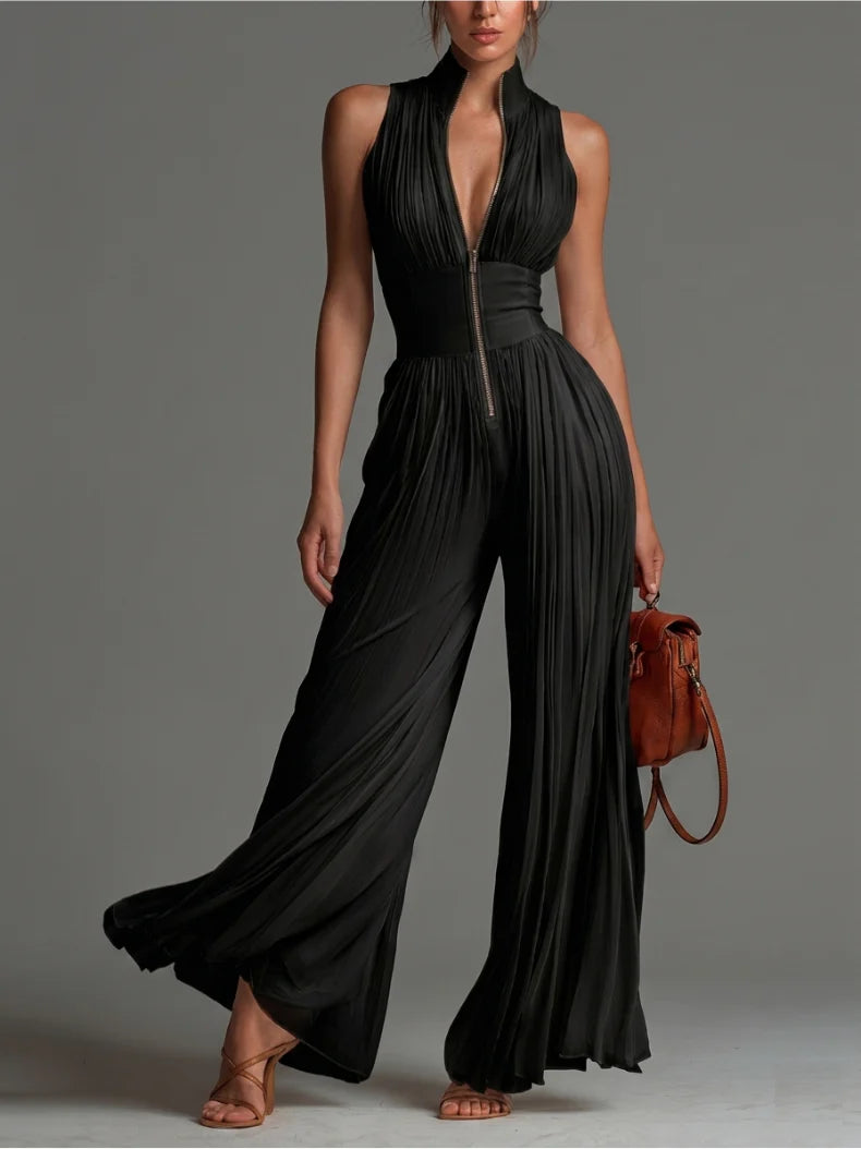 ROSELYN™ – Pleated Wide-Leg Jumpsuit