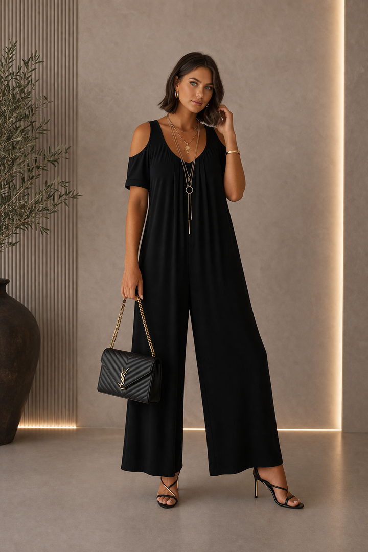 ROSALIND™ – Wide Leg Cold Shoulder Jumpsuit