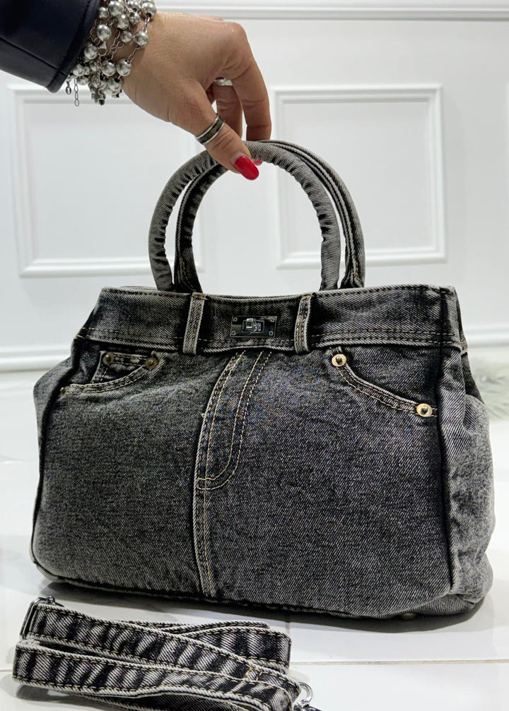 AUDREY™ – Denim Top Handle Bag