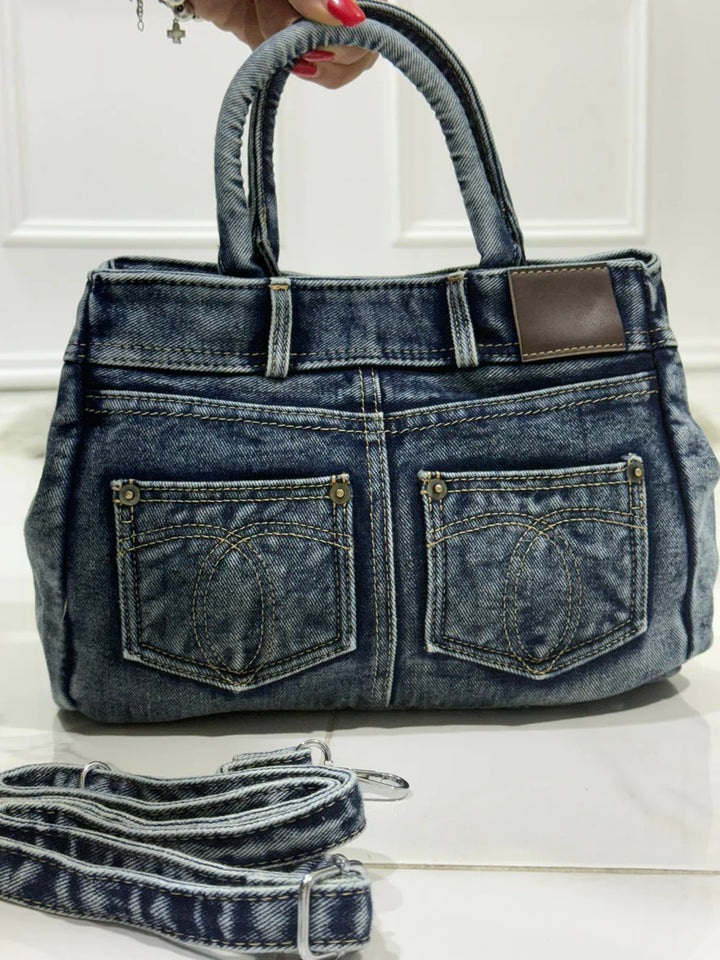 AUDREY™ – Denim Top Handle Bag