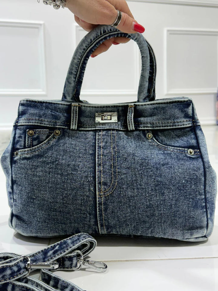 AUDREY™ – Denim Top Handle Bag