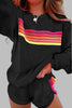 JOVIE™ - Comfy Striped Crew Neck Top and Shorts Pyjama Set