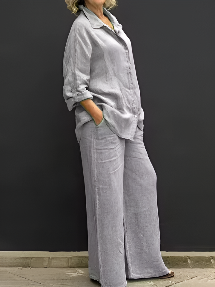 LARA™ – Linen Shirt Set