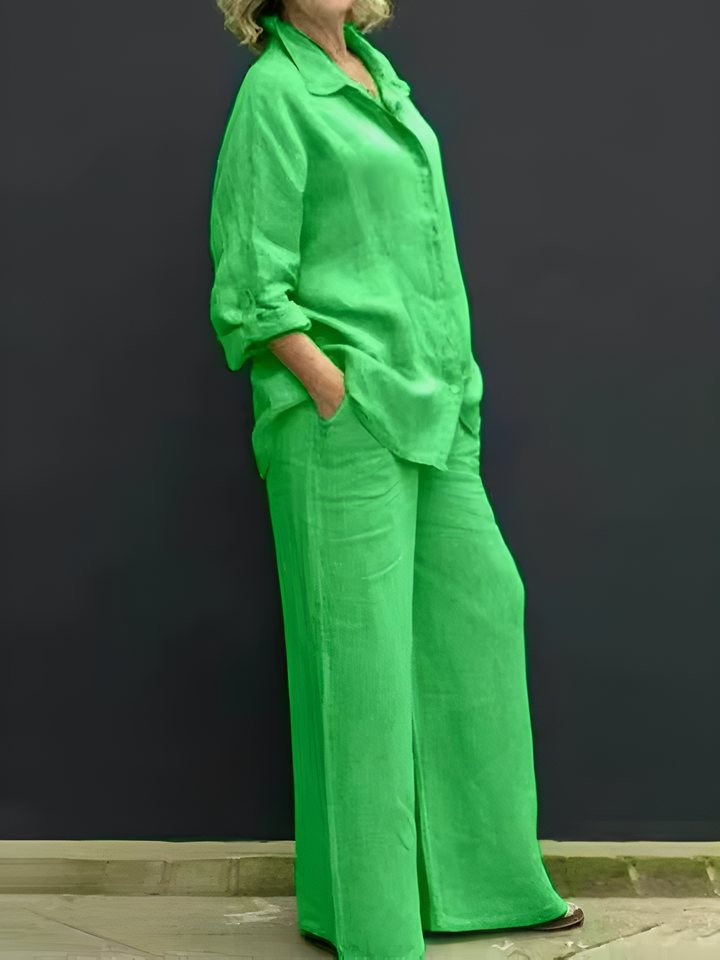 LARA™ – Linen Shirt Set