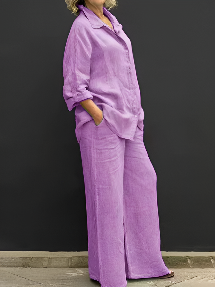 LARA™ – Linen Shirt Set