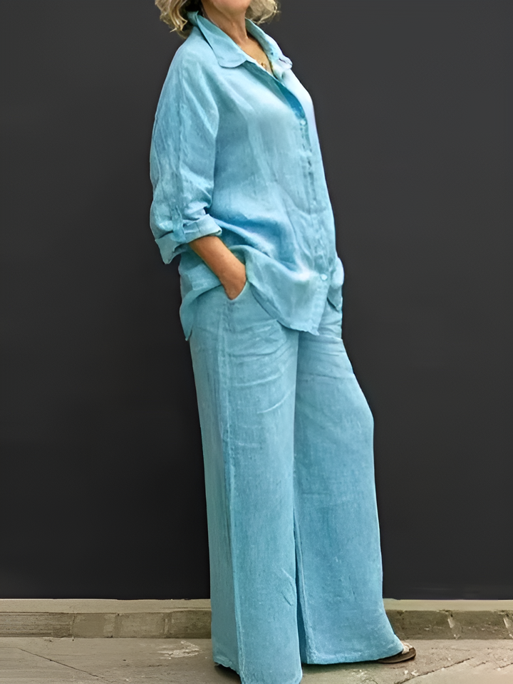 LARA™ – Linen Shirt Set