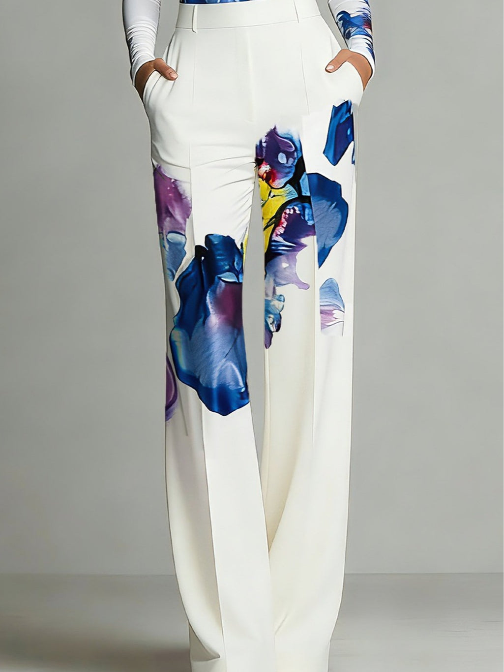 Sienna Colour-Blocked Crew Neck Top and Trousers Set
