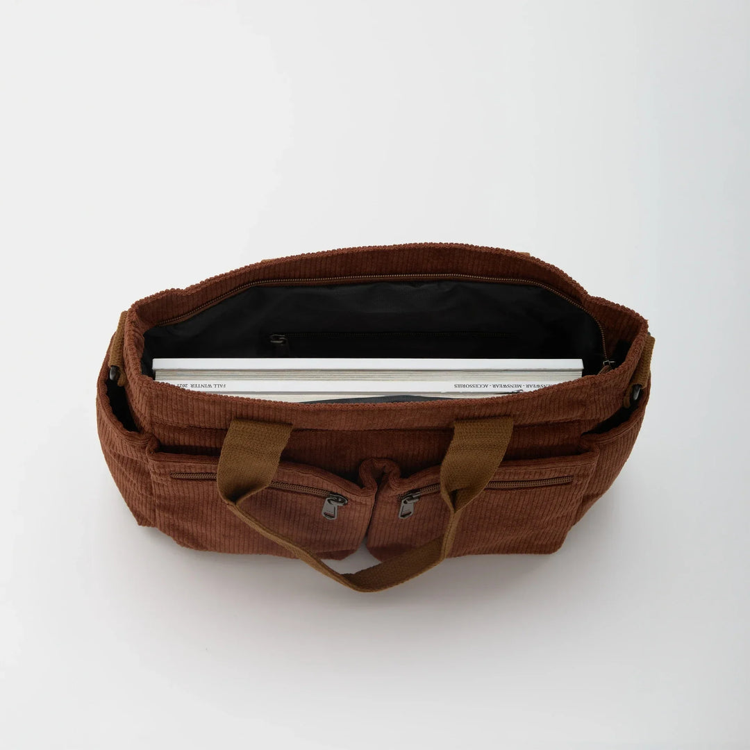 SIMONE™ – Spacious Corduroy Shoulder Bag