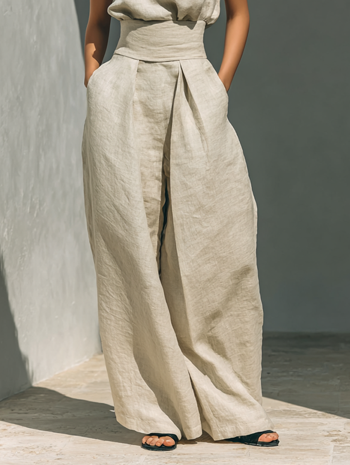 Sienna Sleeveless Top and Wide-leg Trousers Set