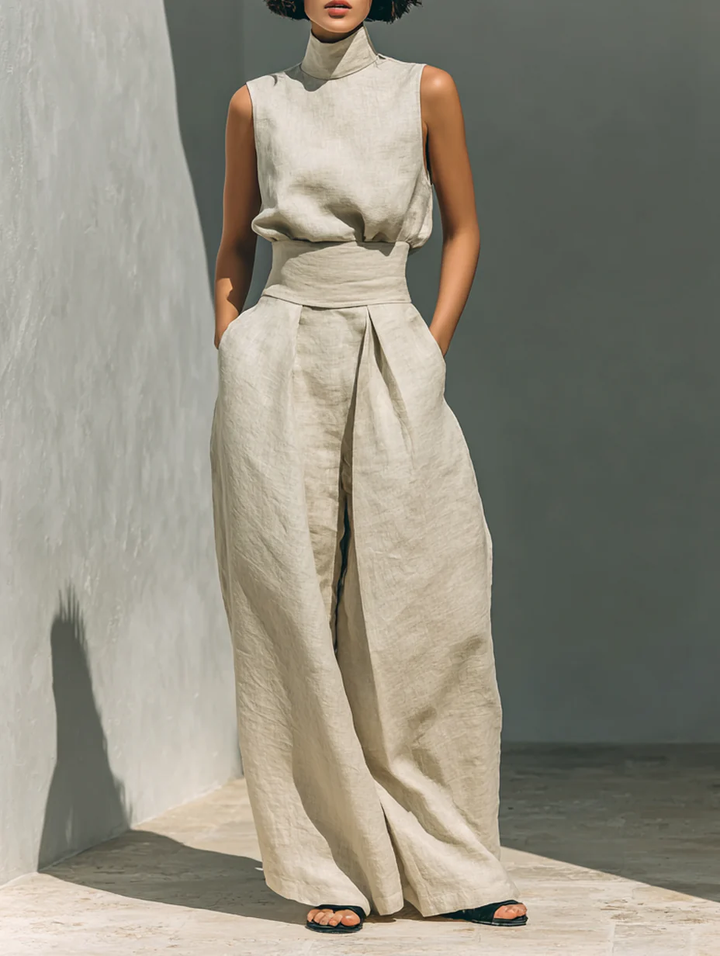 Sienna Sleeveless Top and Wide-leg Trousers Set