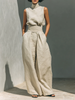 Sienna Sleeveless Top and Wide-leg Trousers Set